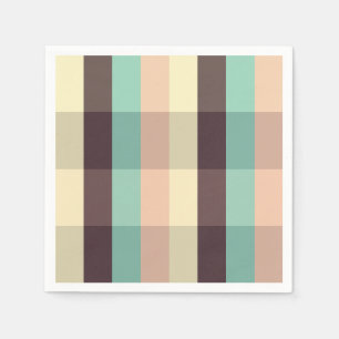Serviette En Papier Motif carreau pastel en rayures horizontales