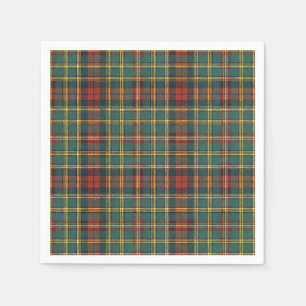 Serviette En Papier Motif carreau tartan écossais rouge et vert classi