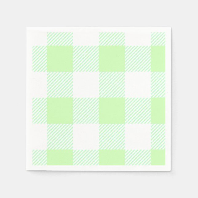 Serviette En Papier Motif carreaux vichy vert clair (Devant)