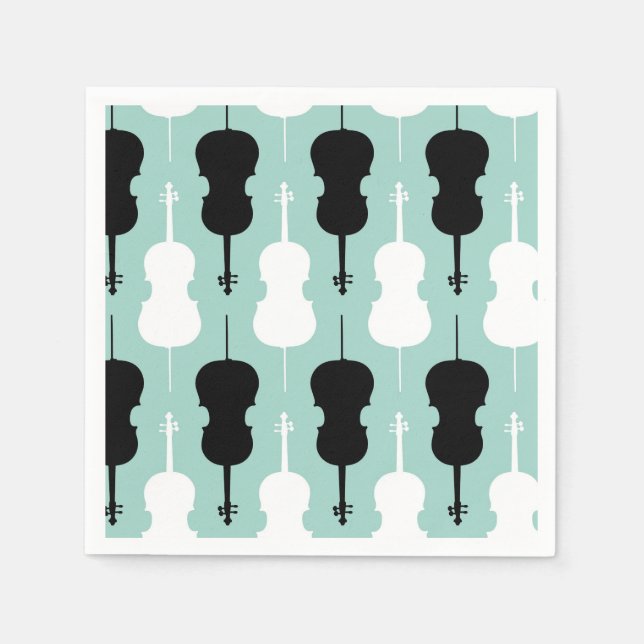 Serviette En Papier Motif cello - Turquoise (Devant)