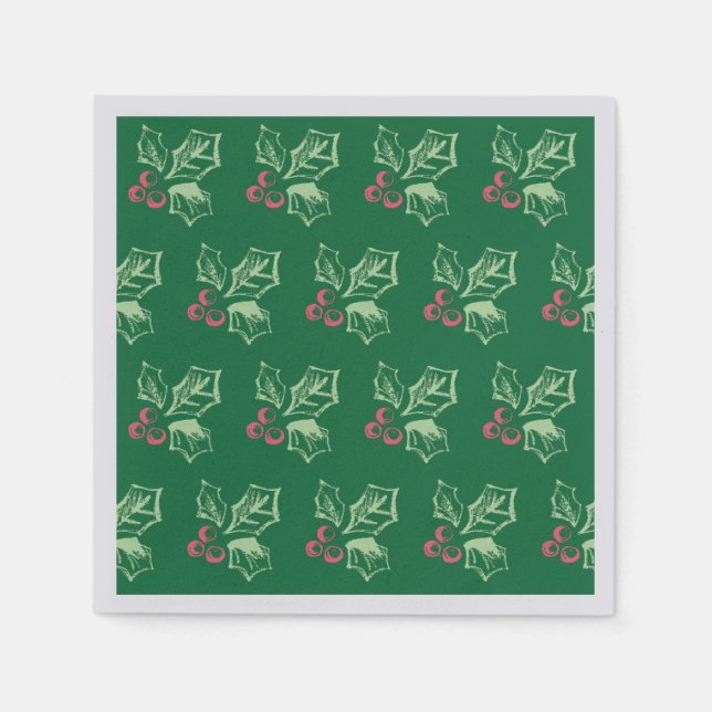 Serviette En Papier Motif Chalk Mistletoe (Devant)