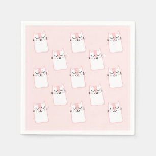 Serviette En Papier Motif chat chaton mignon dormant