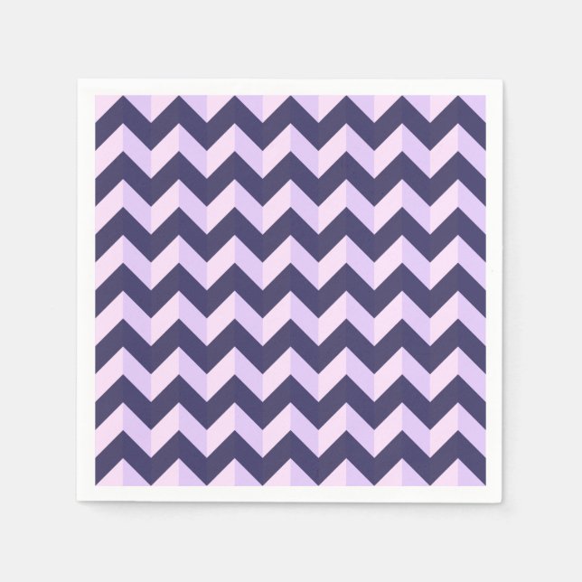 Serviette En Papier Motif Chevron Violet (Devant)