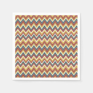 Serviette En Papier Motif chevron zigzag bohème chic vibrant coloré