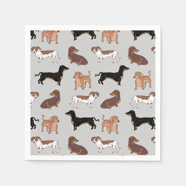 Serviette En Papier Motif chien Dachshund (Devant)