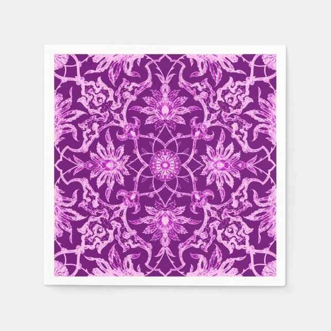 Serviette En Papier Motif chinois Art Nouveau - Amethyst violet (Devant)
