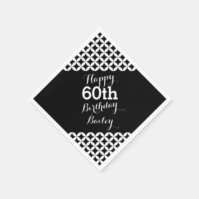 Serviette En Papier Motif circulaire 60e anniversaire serviettes en pa (Coin)
