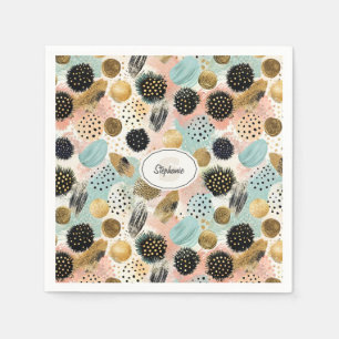Serviette En Papier Motif circulaire Abstrait -avec Parties scintillan