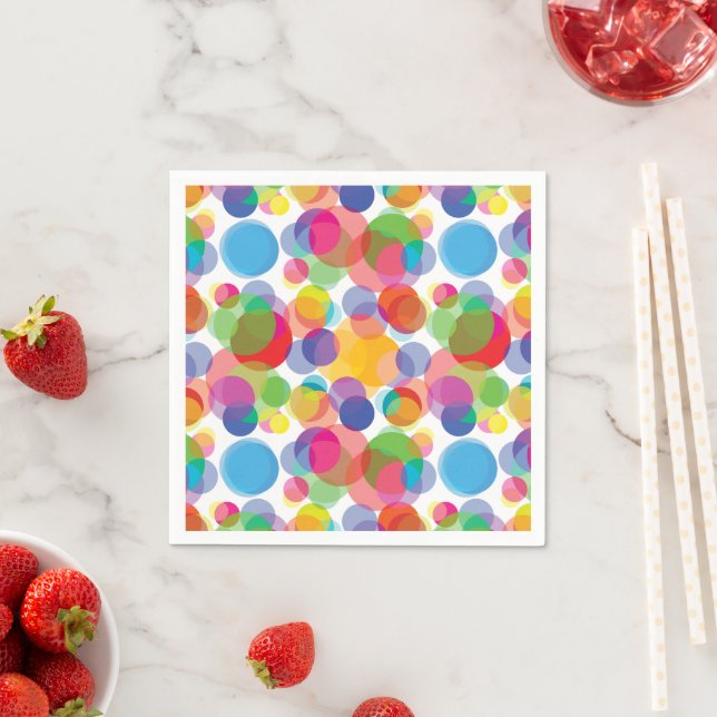 Serviette En Papier Motif circulaire coloré (En situation)