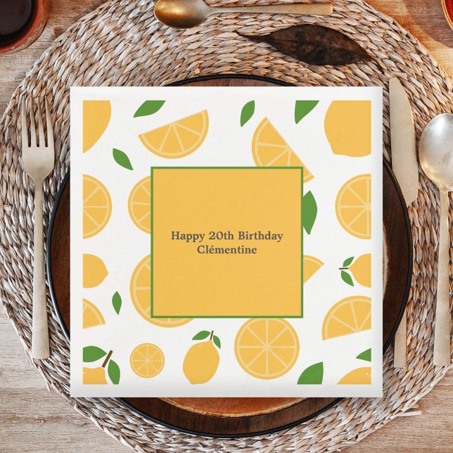 Serviette En Papier Motif citron (Lemon Pattern Napkins)