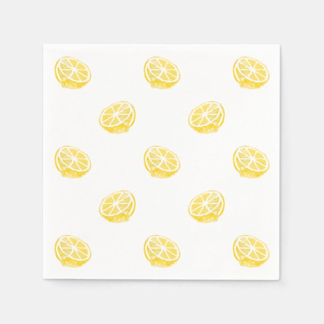 Serviette En Papier Motif citron aquarelle (Devant)
