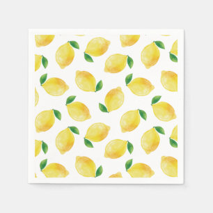Serviette En Papier Motif citron aquarelle