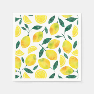 Serviette En Papier Motif citron jaune aquarelle