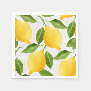 Serviette En Papier Motif citrons aquarelle