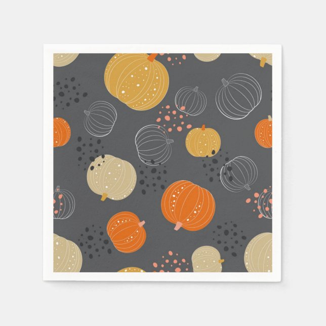 Serviette En Papier motif citrouille (Devant)