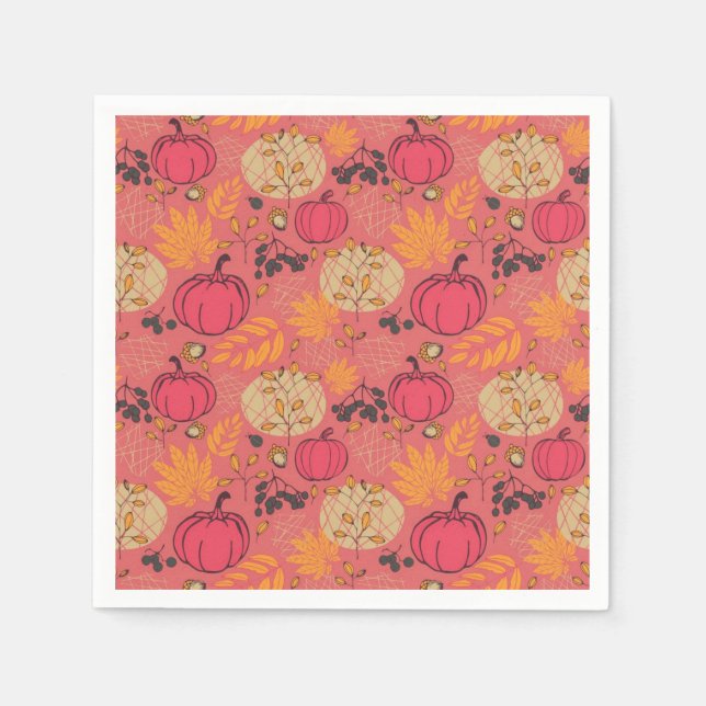 Serviette En Papier motif citrouille (Devant)