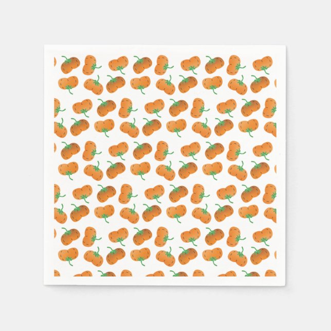 Serviette En Papier Motif citrouille Automne Automne Orange Vert (Devant)