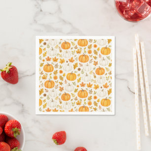 Serviette En Papier Motif Citrouille mignon   Thanksgiving