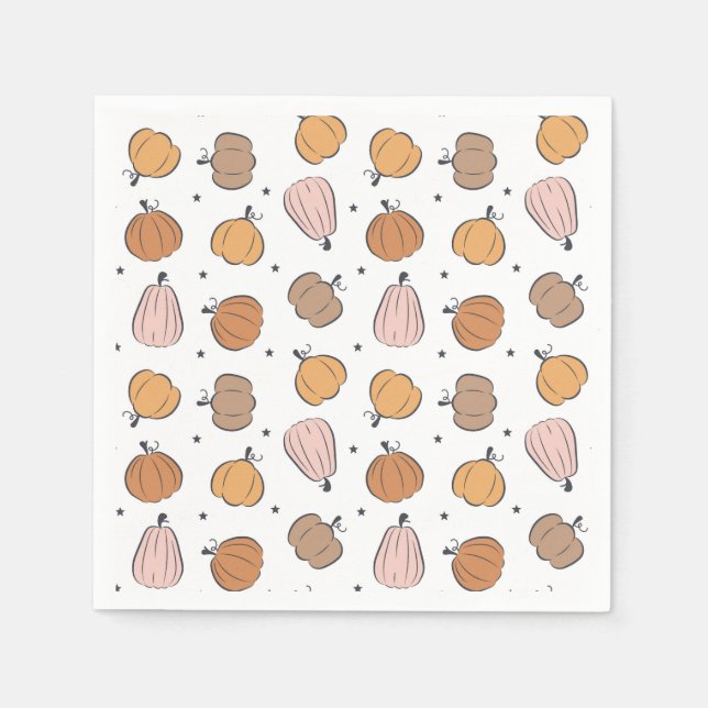 Serviette En Papier Motif Citrouille moderne -  en papier (Devant)