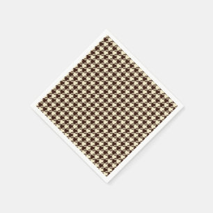 Serviette En Papier Motif classique Brown ivoire Pepita Houndstooth