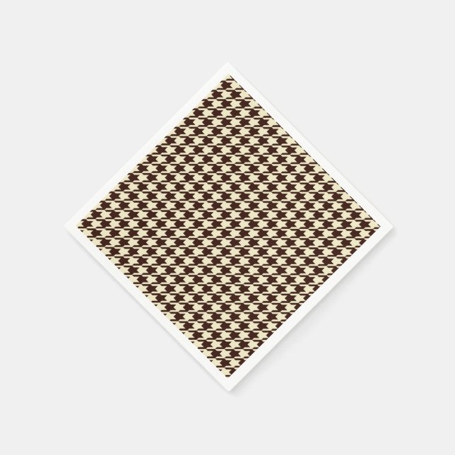 Serviette En Papier Motif classique Brown ivoire Pepita Houndstooth (Coin)