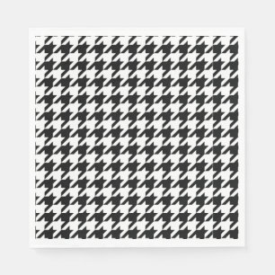 Serviette En Papier Motif classique en Houndstooth : Noir & Blanc Vint
