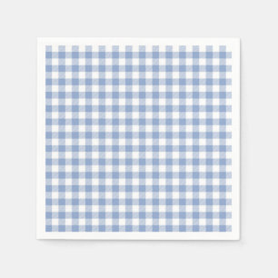 Serviette En Papier Motif classique En vichy bleu coché
