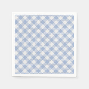 Serviette En Papier Motif classique En vichy bleu coché