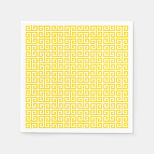Serviette En Papier Motif clé grec jaune doré