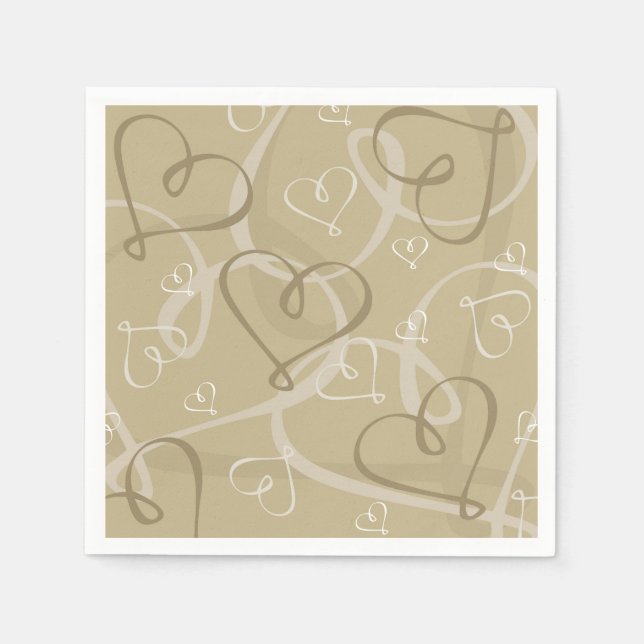 Serviette En Papier Motif coeur d'or (Devant)