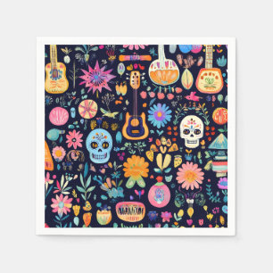Serviette En Papier Motif coloré de Dias de los muertos