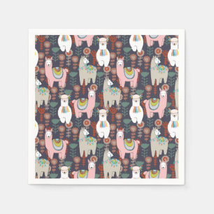 Serviette En Papier Motif coloré de lamas