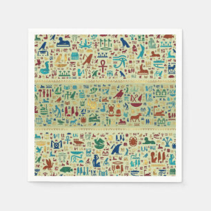 Serviette En Papier motif coloré des hiéroglyphes égyptiens anciens