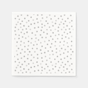 Serviette En Papier Motif Confetti blanc gris