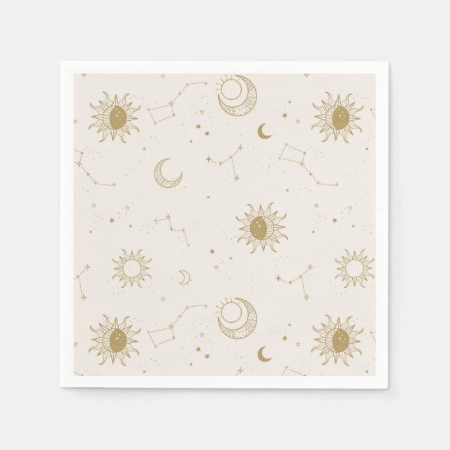 Serviette En Papier Motif Constellation de style vintage (Devant)