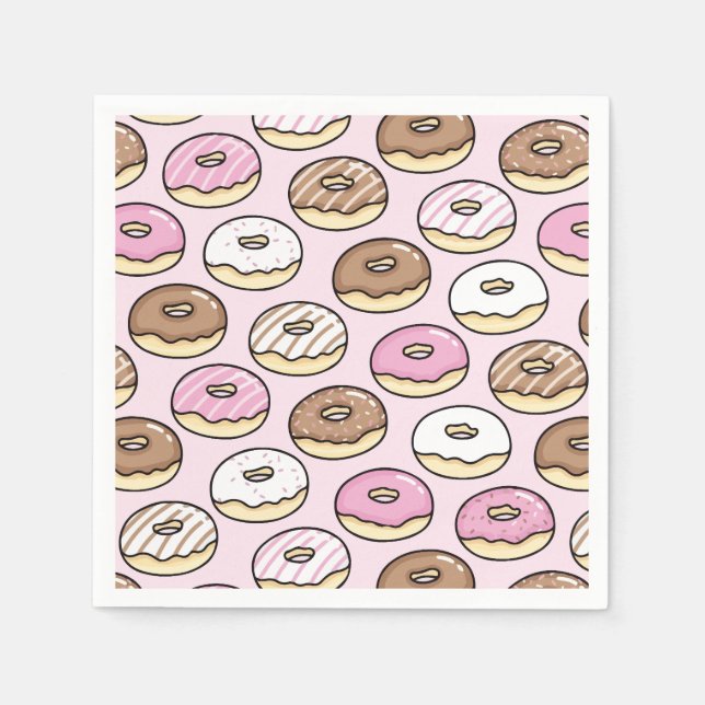 Serviette En Papier Motif continu de beignet (Devant)