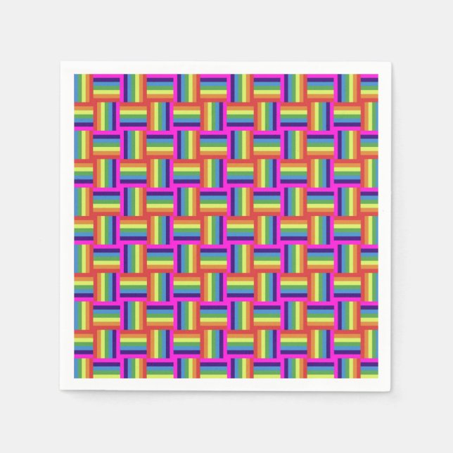 Serviette En Papier Motif couleur arc-en-ciel (Devant)