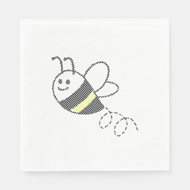 Serviette En Papier Motif croisé Imprimer Baby shower d'abeille mignon (Devant)
