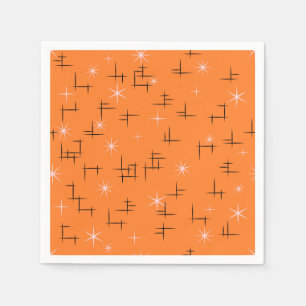 Serviette En Papier Motif d'âge atomique Orange Retro