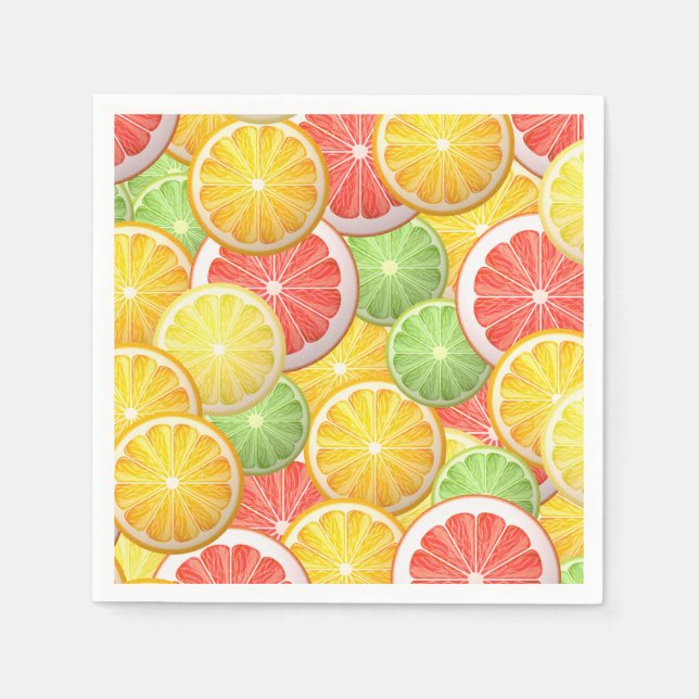 Serviette En Papier Motif d'agrumes - pamplemousse, citron, citron, ci (Devant)