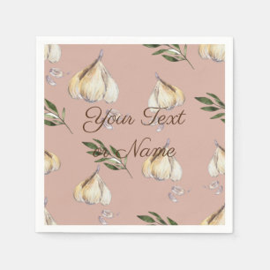 Serviette En Papier Motif d'ail avec texte personnalisable