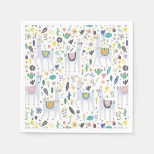 Serviette En Papier Motif d'alpaga de griffonnage