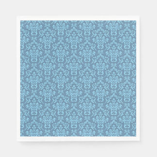 Serviette En Papier Motif damassé bleu