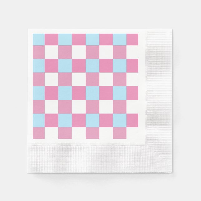 Serviette En Papier Motif damier (Devant)