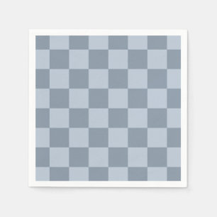 Serviette En Papier Motif damier bleu poudre minimaliste