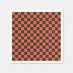 Serviette En Papier Motif damier de braise et de cendre