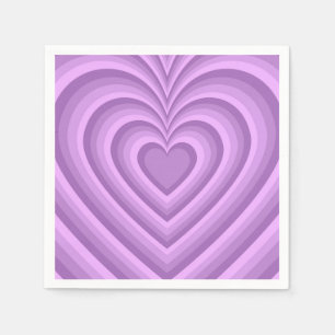 Serviette En Papier Motif d'amour du coeur hypnotique violet