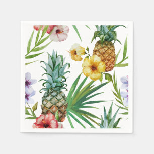 Serviette En Papier Motif d'ananas à thème hawaïen tropical