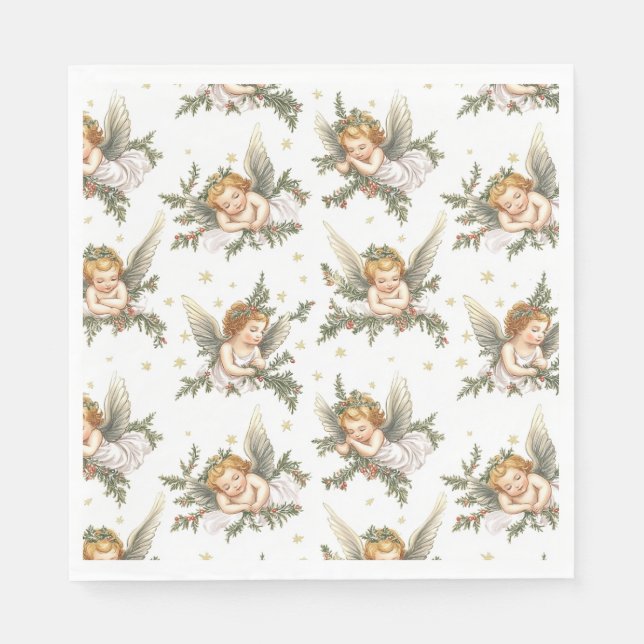 Serviette En Papier Motif d'anges modernes (Devant)