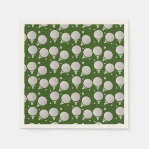 Serviette En Papier Motif d'anniversaire de la partie de golf moderne